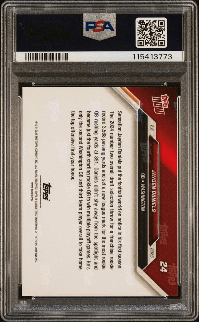 Graded 2024 Topps Now Jayden Daniels #24 Rookie RC Card PSA 10 Gem Mint