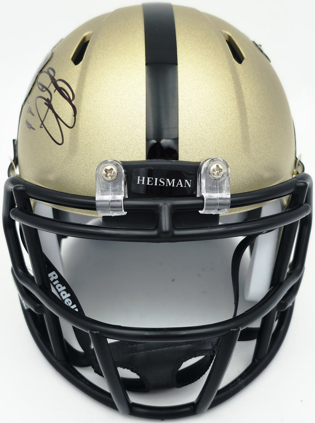 Johnny Manziel Auto Texas A&M Aggies Gold Heisman Logo Speed Mini Helmet "12 HT"