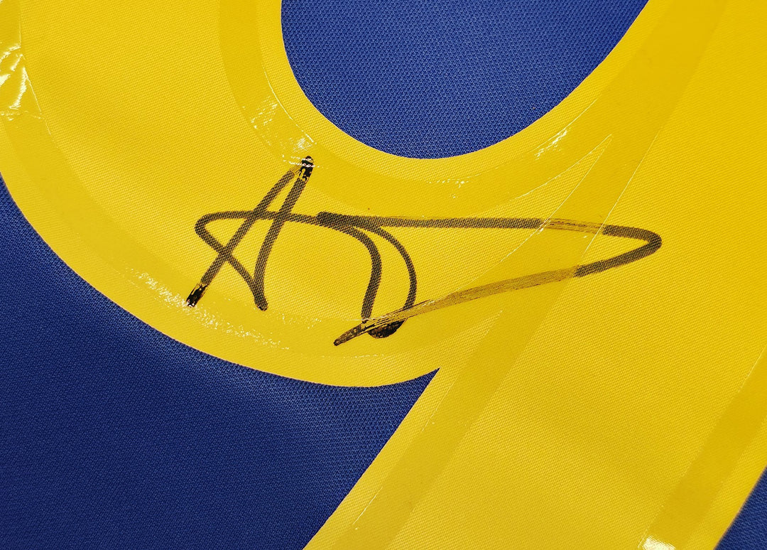 Los Angeles Rams Aaron Donald Signed Blue Nike Dri Fit Jersey Size L Beckett Wit