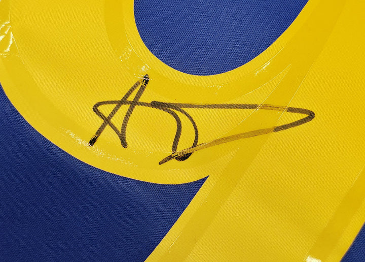 Los Angeles Rams Aaron Donald Signed Blue Nike Dri Fit Jersey Size L Beckett Wit