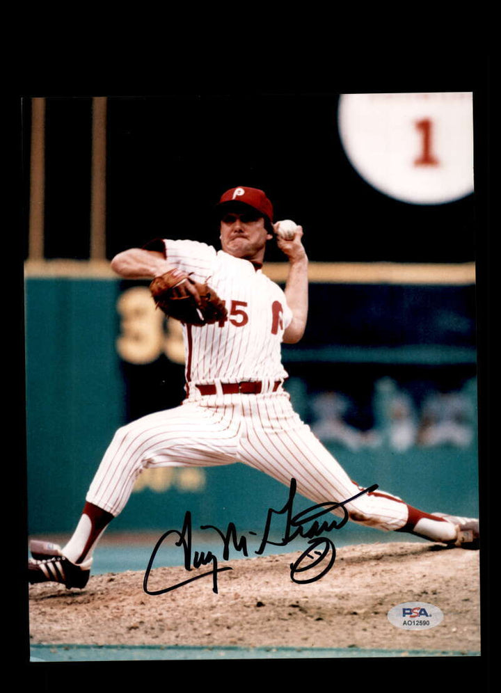 Tug McGraw PSA DNA Signed 8x10 Photo Autograph Phillies