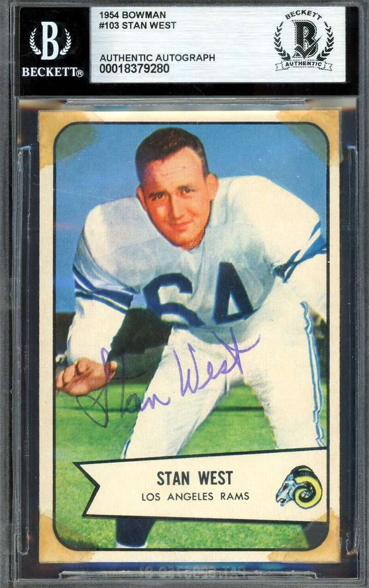 Stan West Beckett BAS Signed 1954 Bowman Autograph