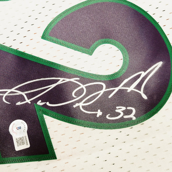 Jazz Karl Malone Auto White Purple Auth Mitchell Ness 1995 ASG Jersey XL Beckett