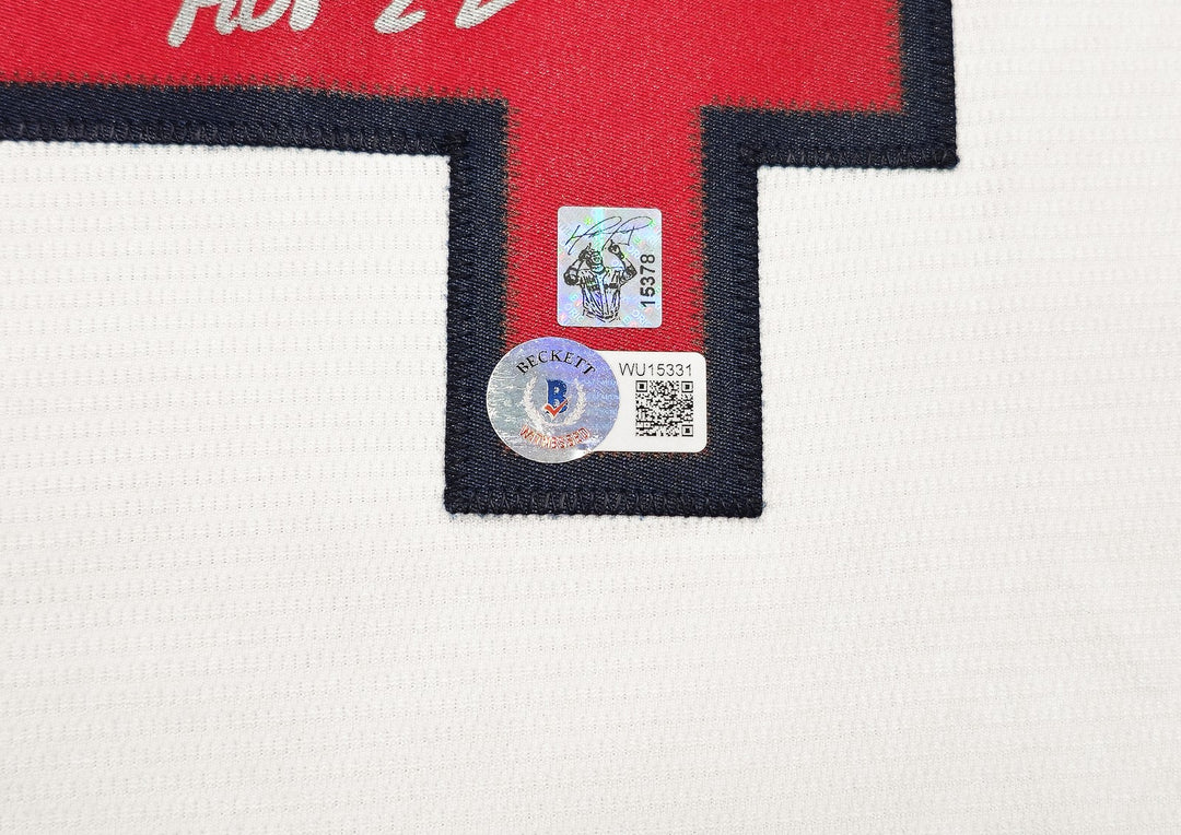 Red Sox David Ortiz Auto White Majestic Cool Base Jersey Size XL HOF 22 Beckett