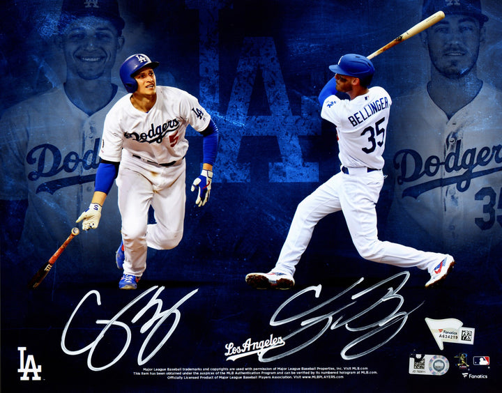 Corey Seager & Cody Bellinger Signed 8x10 Photo Dodgers Fanatics & MLB Holo