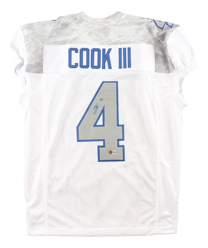 James Cook Buffalo Signed White Pro Cut Football Jersey BAS