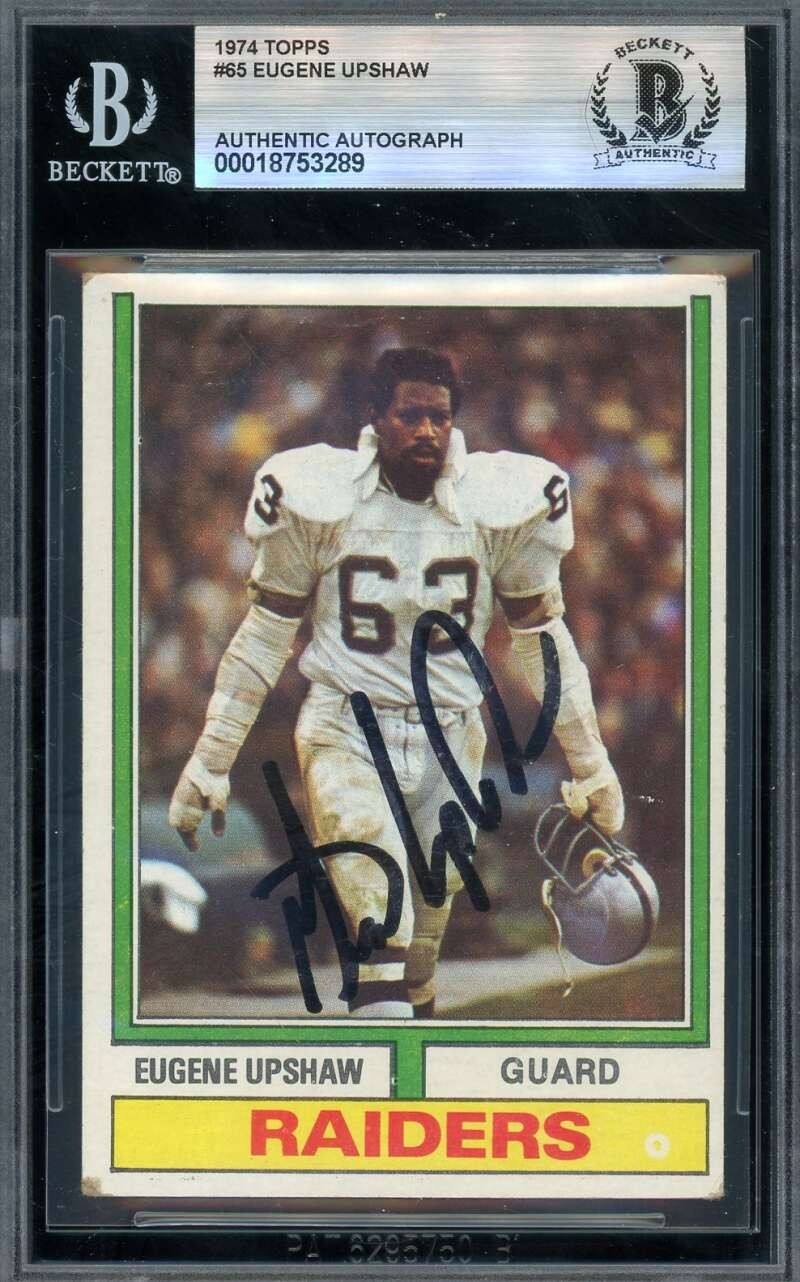 Gene Upshaw Beckett BAS Vintage Signed 1974 Topps Autograph Raiders