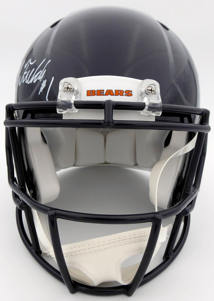 Justin Fields Signed Chicago Bears Blue Full Size Authentic Speed Helmet Beckett