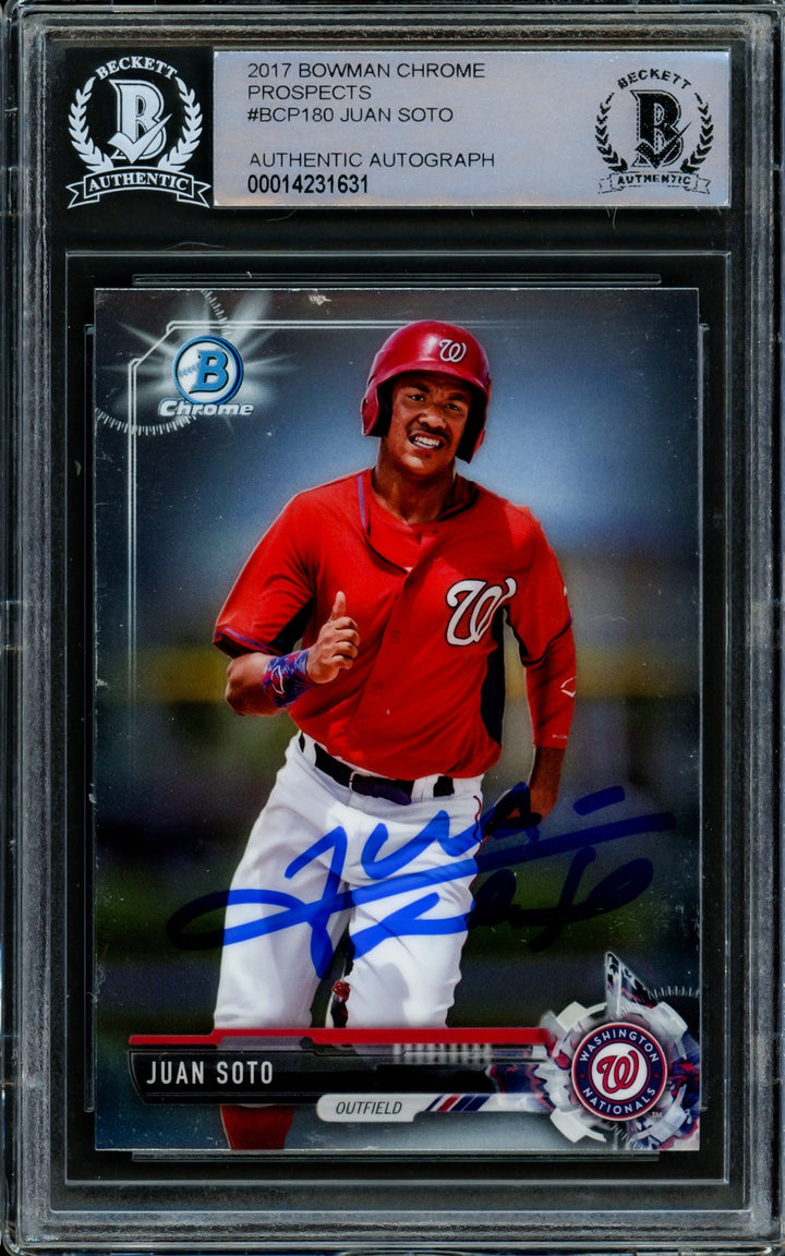 Juan Soto Signed 2017 Bowman Chrome Prospects RC BCP180 Mets Beckett #14231631