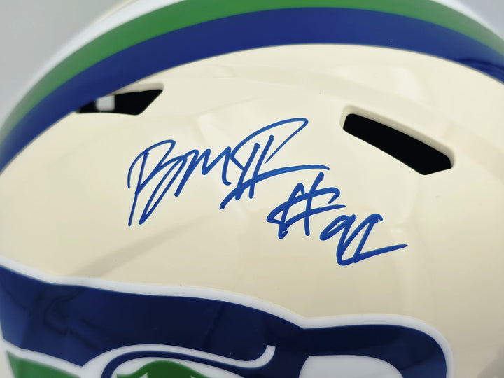 Byron Murphy II Signed Seahawks Cream Retro Full Size Speed Replica Helmet MCS