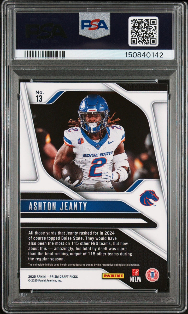 Graded 2025 Prizm DP Ashton Jeanty #13 RC Rookie Football Card PSA 10