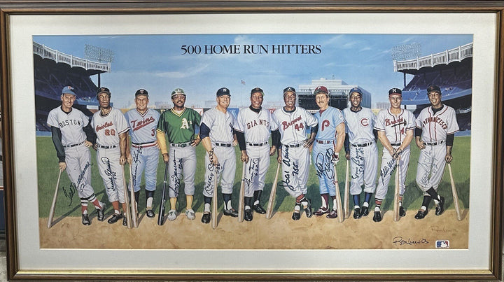 500 HR Signed Framed Poster Ron Lewis Mickey Mantle 11 HR Total Auto CBM COA HOF