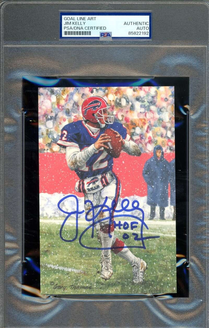 Jim Kelly PSA DNA Signed Goal Line Art Card GLAC Autograph