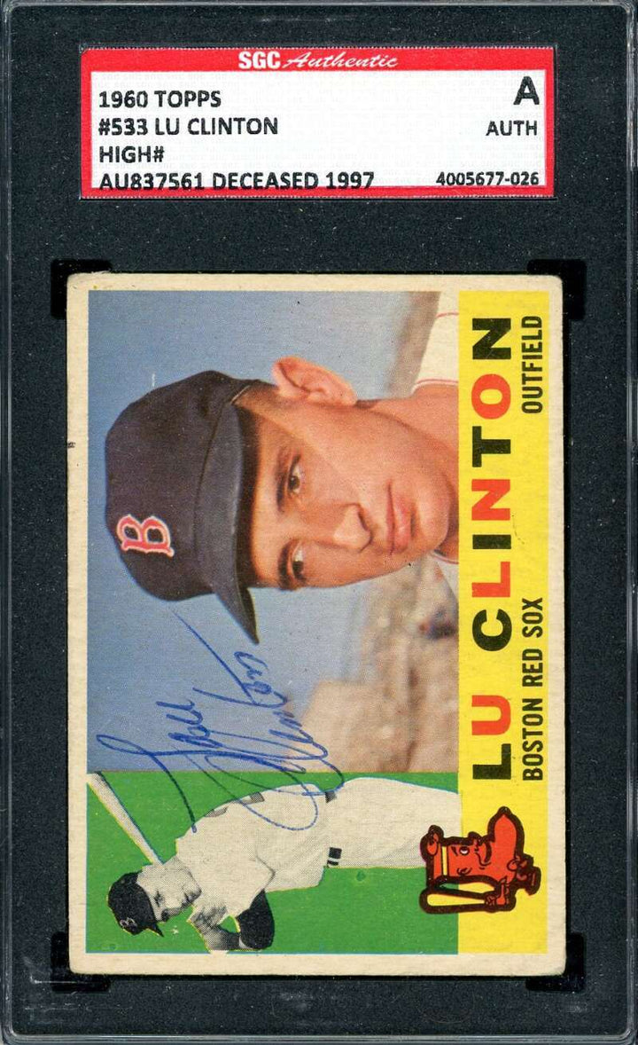 Lu Clinton SGC Coa Signed 1960 Topps High Autograph