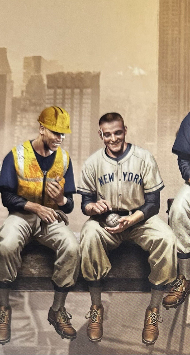 Yankees Lunch Atop Empire 8x24 Litho Photo Derek Jeter Mickey Mantle Babe Ruth
