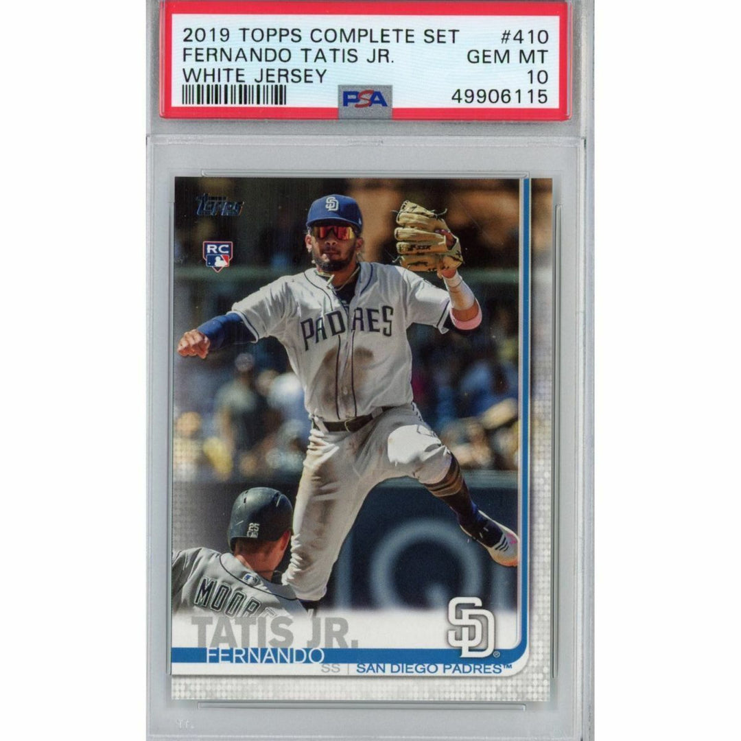Graded 2019 Topps Complete Set FERNANDO TATIS JR. #410 Rookie RC Card PSA 10