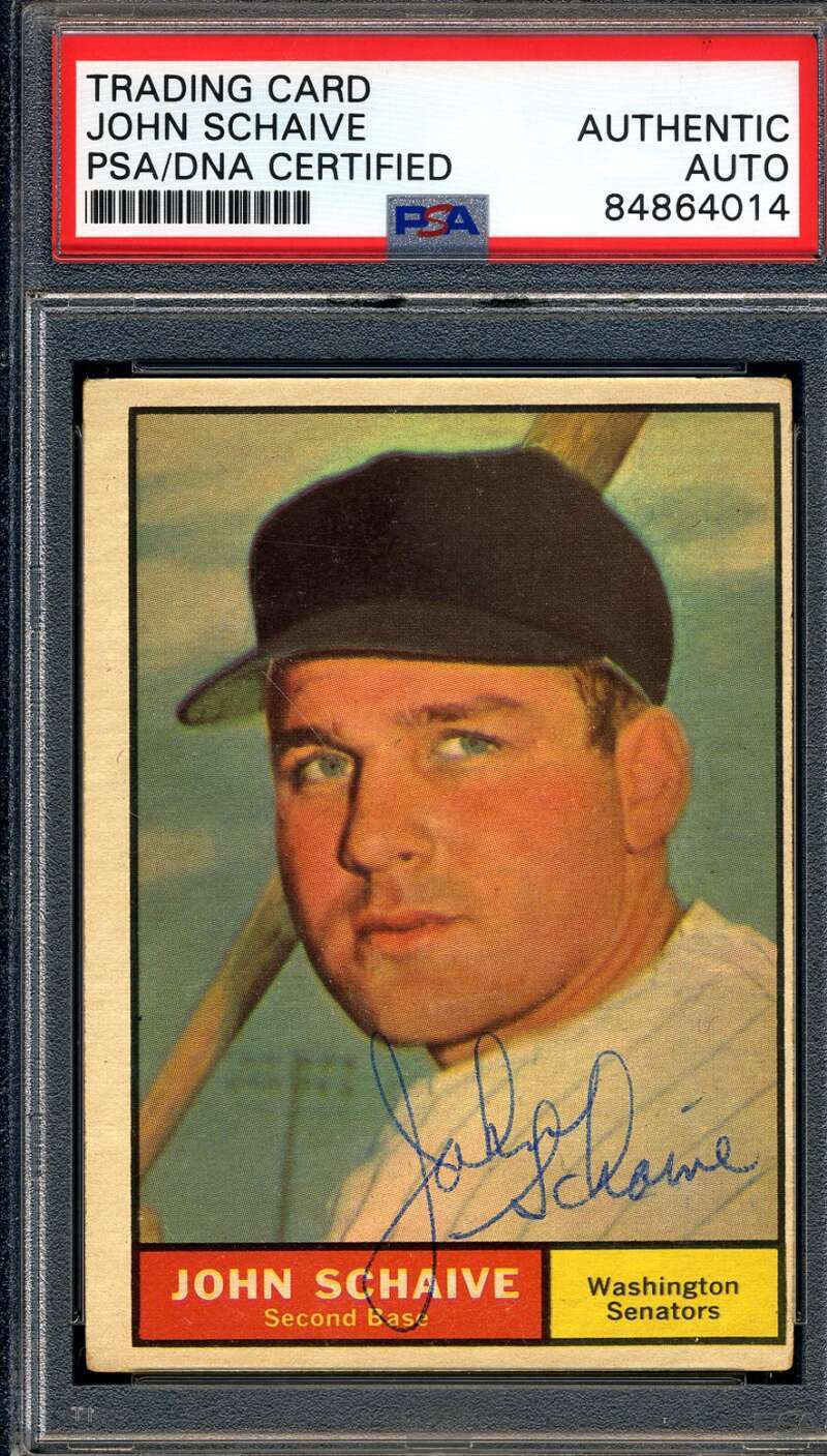 John Schaive PSA DNA Signed 1961 Topps Autographed