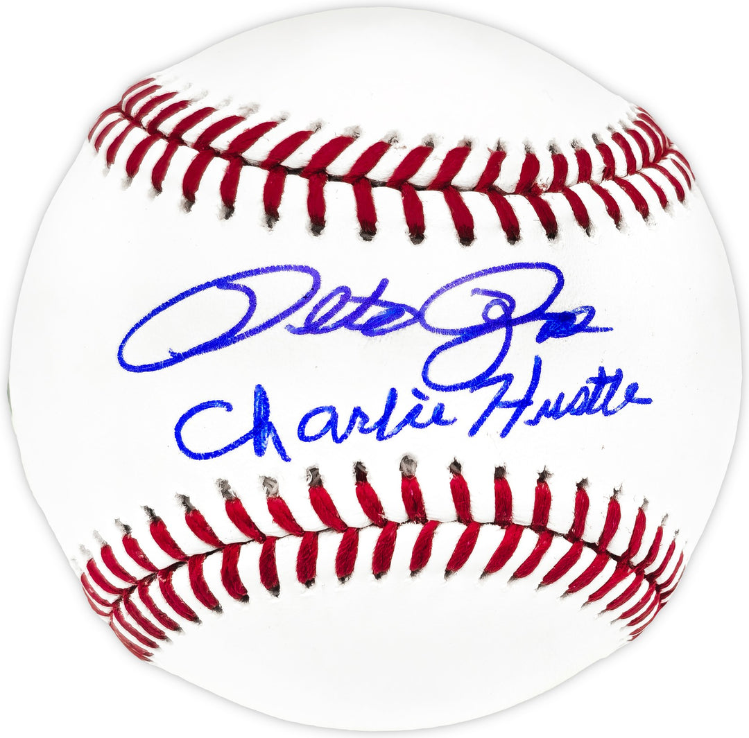 Pete Rose Signed MLB Baseball Cincinnati Reds "Charlie Hustle" Beckett Witness