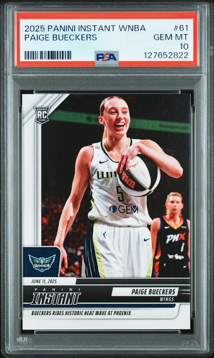 Graded 2025 Panini Instant WNBA Paige Bueckers #61 Rookie Card PSA 10 Mint