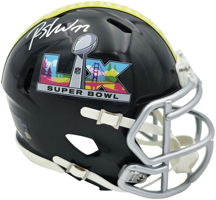 Rashid Shaheed Signed Seahawks Black SB LX Logo Speed Mini Helmet MCS Holo