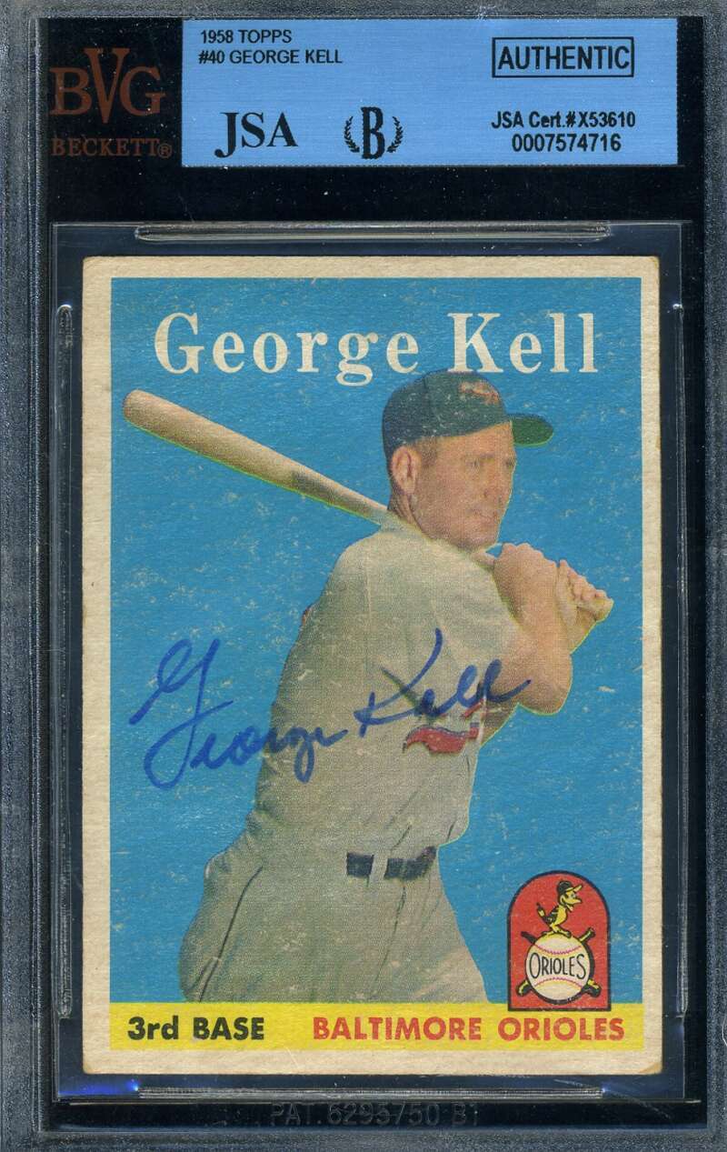 George Kell Beckett JSA Signed 1958 Topps Autograph