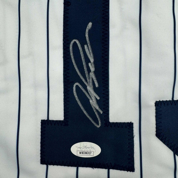 Autographed/Signed Alex Rodriguez New York Pinstripe Jersey JSA COA