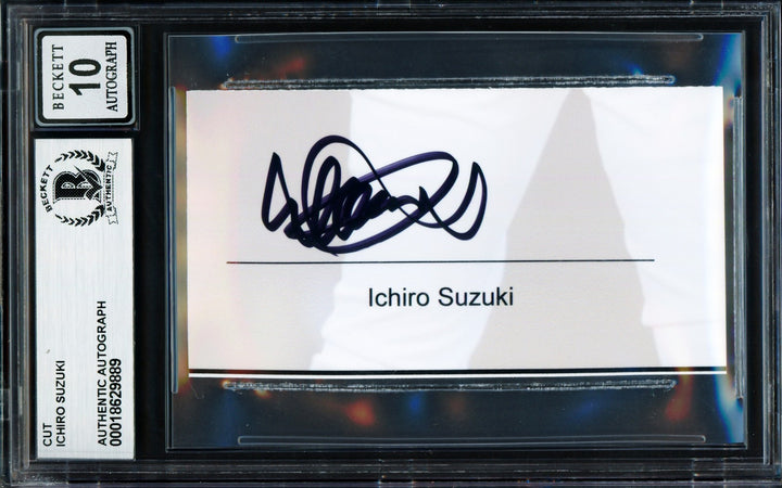 Ichiro Suzuki Signed 2x3.5 Cut Sig Seattle Mariners Auto GM 10 Beckett #18629889