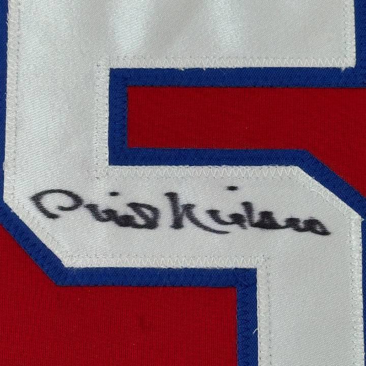 FRAMED Autographed/Signed PHIL NIEKRO 33x42 Atlanta Red Jersey JSA COA Auto