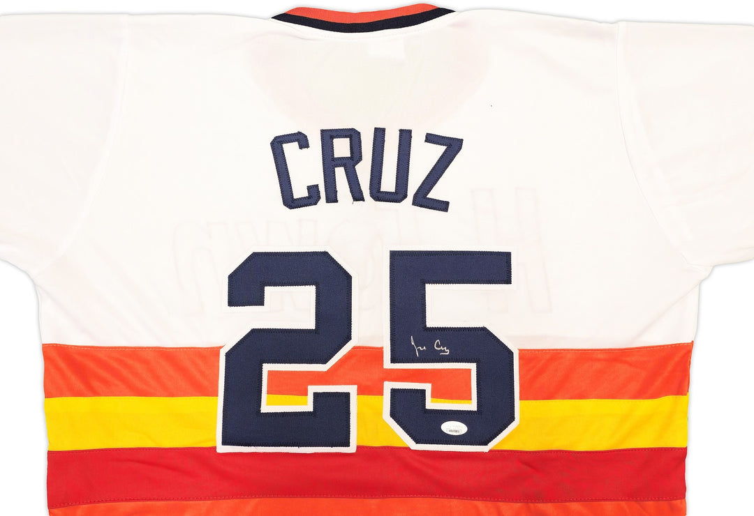 Houston Astros Jose Cruz Sr Signed White, Orange & Yellow Baseball Jersey JSA
