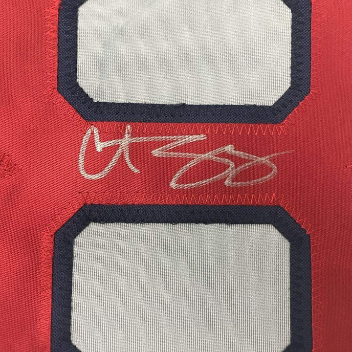 Autographed/Signed CURT SCHILLING Boston Grey Baseball Jersey JSA COA Auto