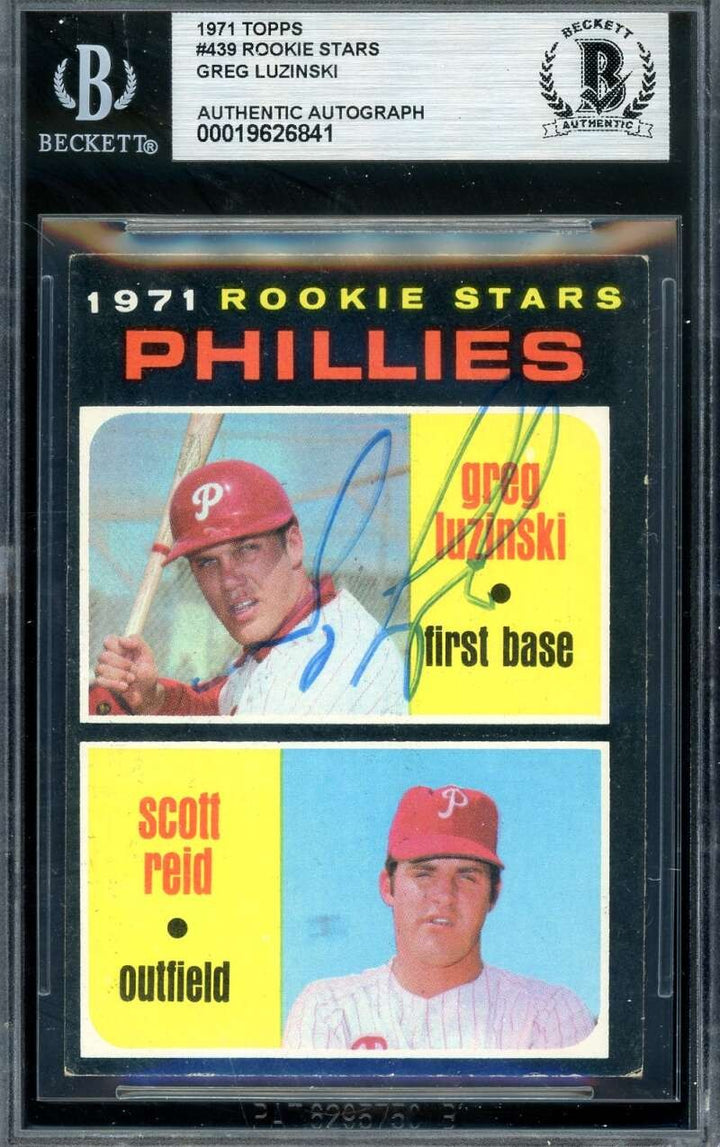 Greg Luzinski Beckett BAS Signed 1971 Topps Rookie Autograph