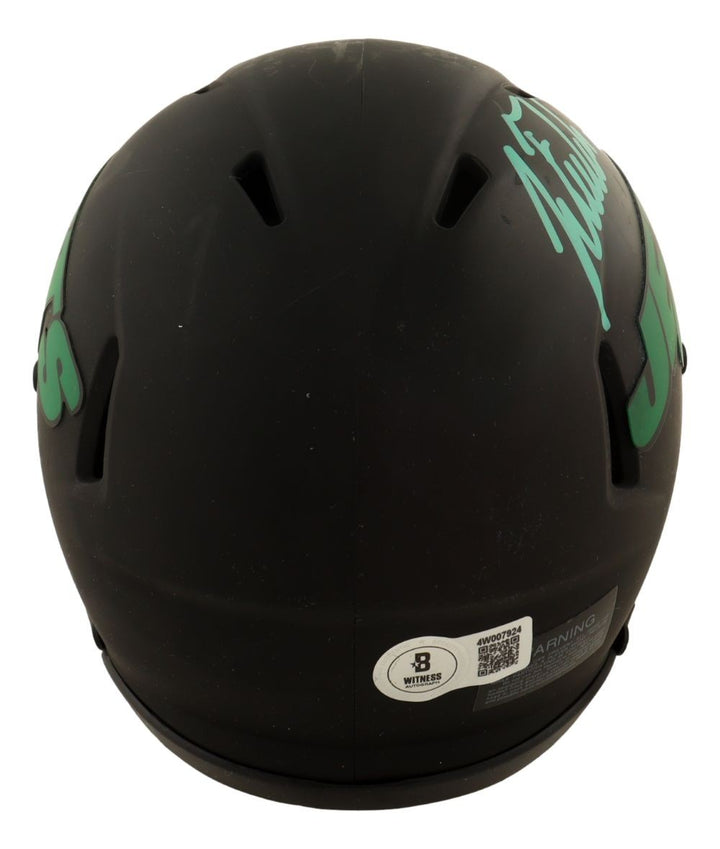 Justin Fields Signed New York Jets Eclipse Mini Speed Helmet BAS
