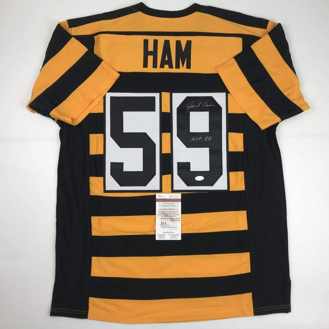 Signed JACK HAM HOF 88 Pittsburgh Bumble Bee Jersey JSA COA Auto