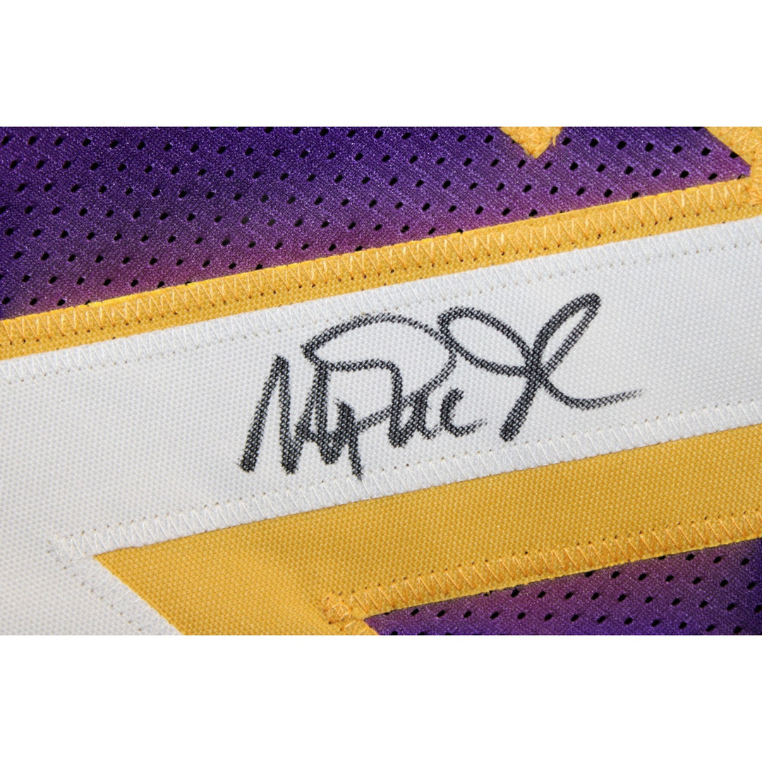 Magic Johnson Autographed Pro Style Showtime Sz XL Jersey Beckett WIT 58487