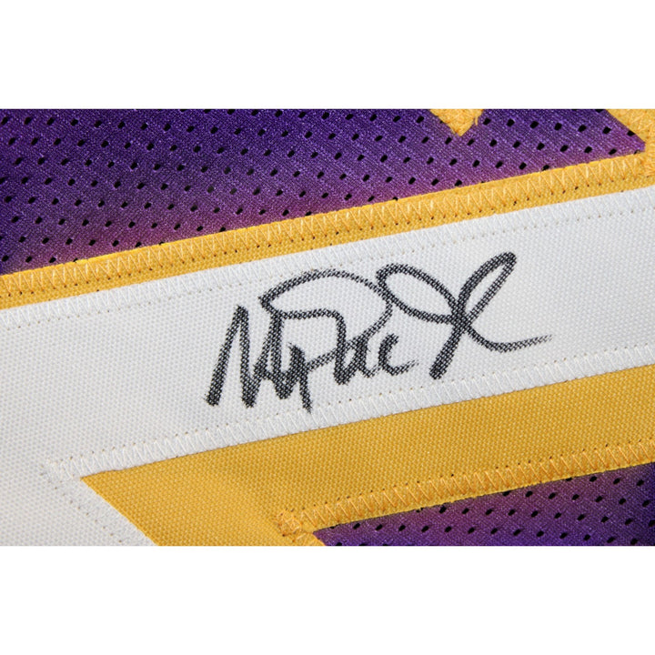 Magic Johnson Autographed Pro Style Showtime Sz XL Jersey Beckett WIT 58487