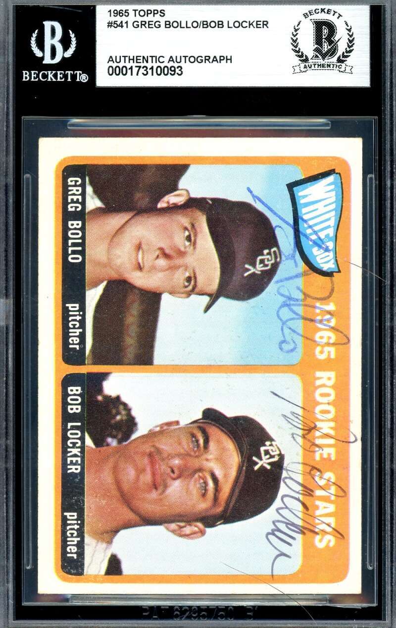 Greg Bollo Bob Locker Beckett BAS Signed 1965 Topps Rookie Autograph