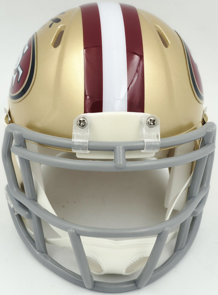 Ricky Pearsall Signed San Francisco 49ers Gold Speed Mini Helmet Beckett Witness