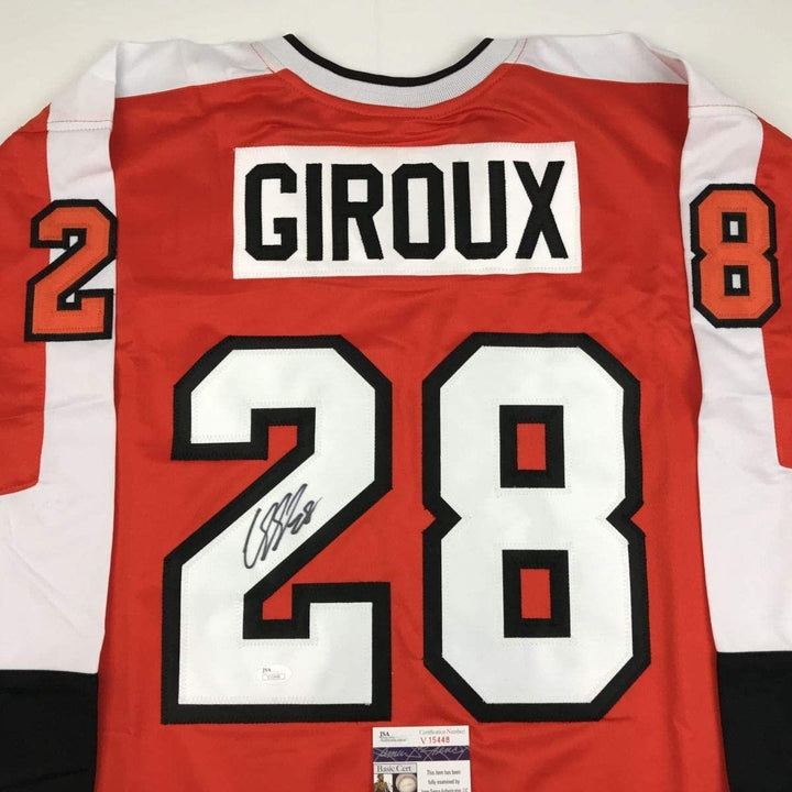 Autographed/Signed CLAUDE GIROUX Philadelphia Orange Jersey JSA COA Auto