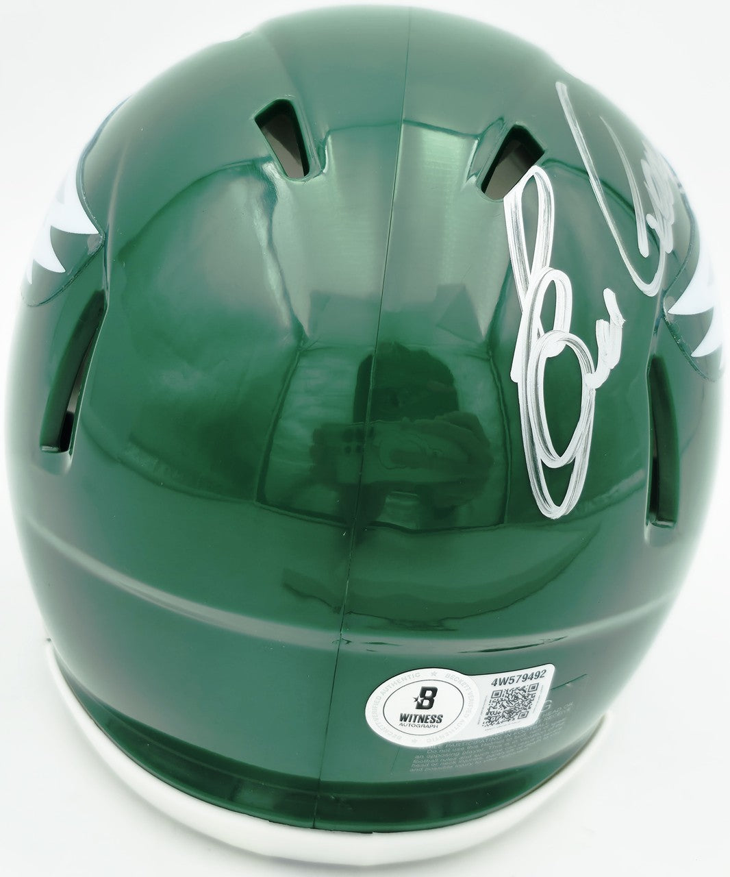 Eric Allen Signed Eagles Kelly Green 1974-95 Throwback Speed Mini Helmet Beckett