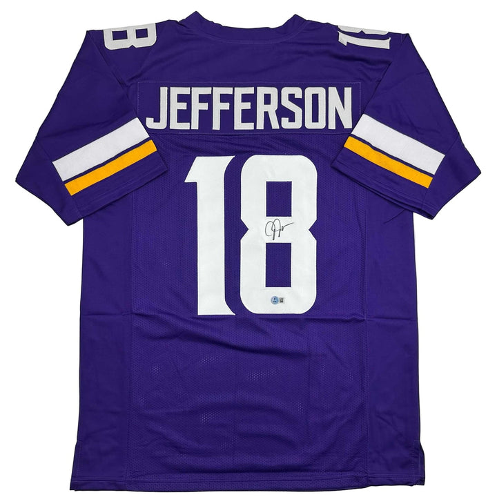 Autographed/Signed JUSTIN JEFFERSON Minnesota Purple Jersey JSA COA