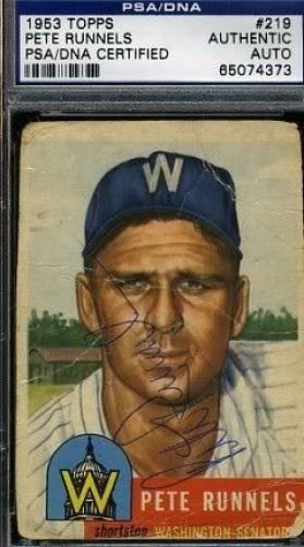 Pete Runnels Signed Psa/dna 1953 Topps Autograph Authentic