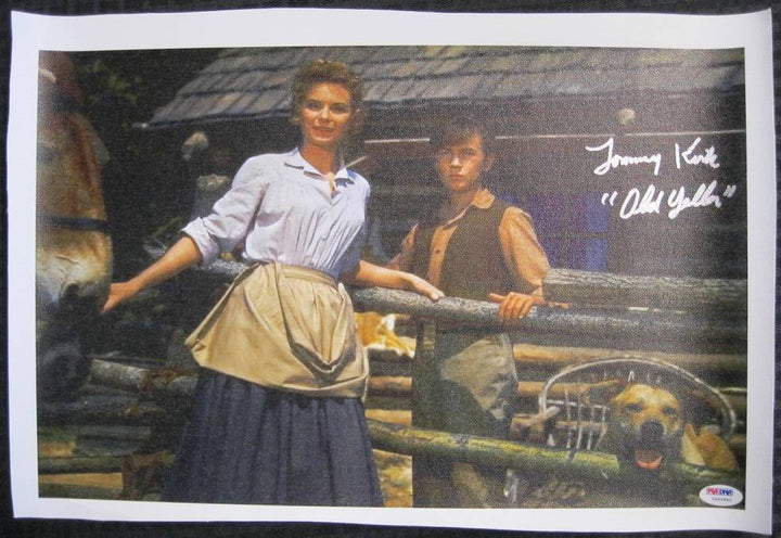 Tommy Kirk Signed Autograph "Old Yeller" Inscription 11x17 Canvas PSA/DNA COA