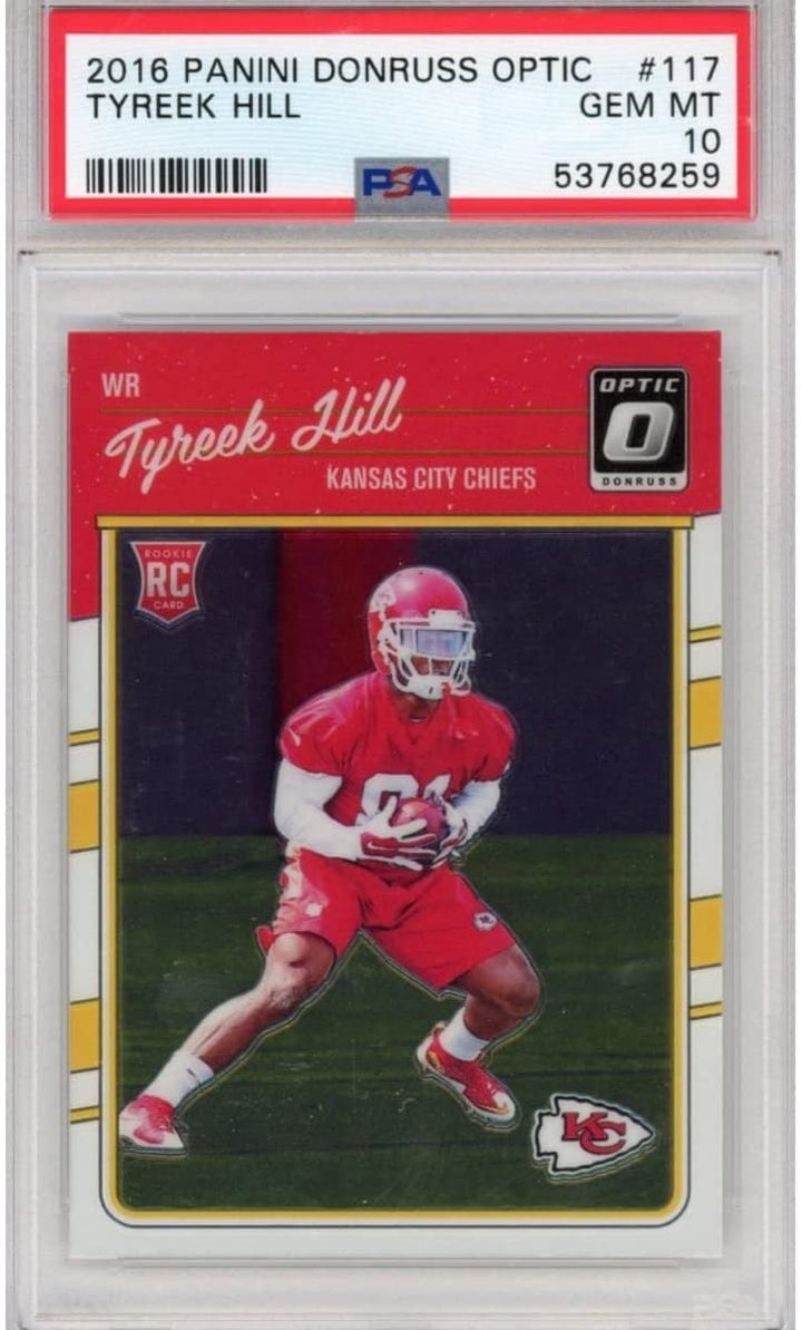 Graded 2016 Panini Donruss Optic TYREEK HILL #117 Rookie RC Card PSA 10