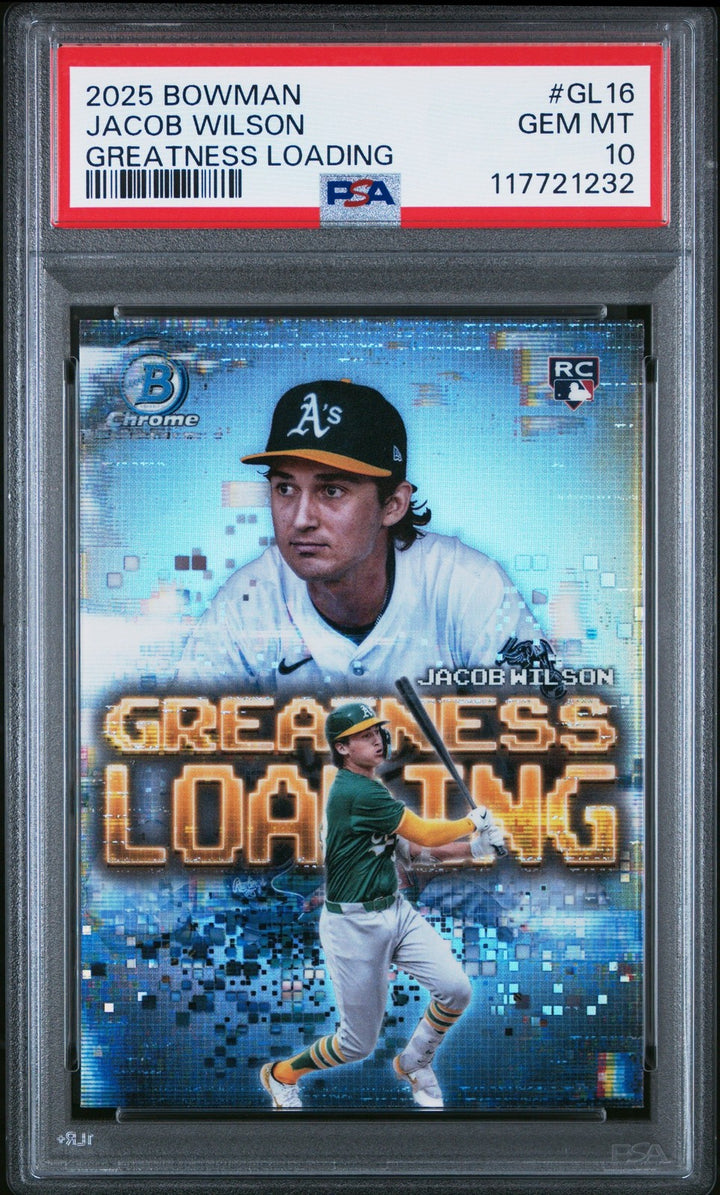 Graded 2025 Bowman Jacob Wilson #GL16 Greatness Loading RC Card PSA 10