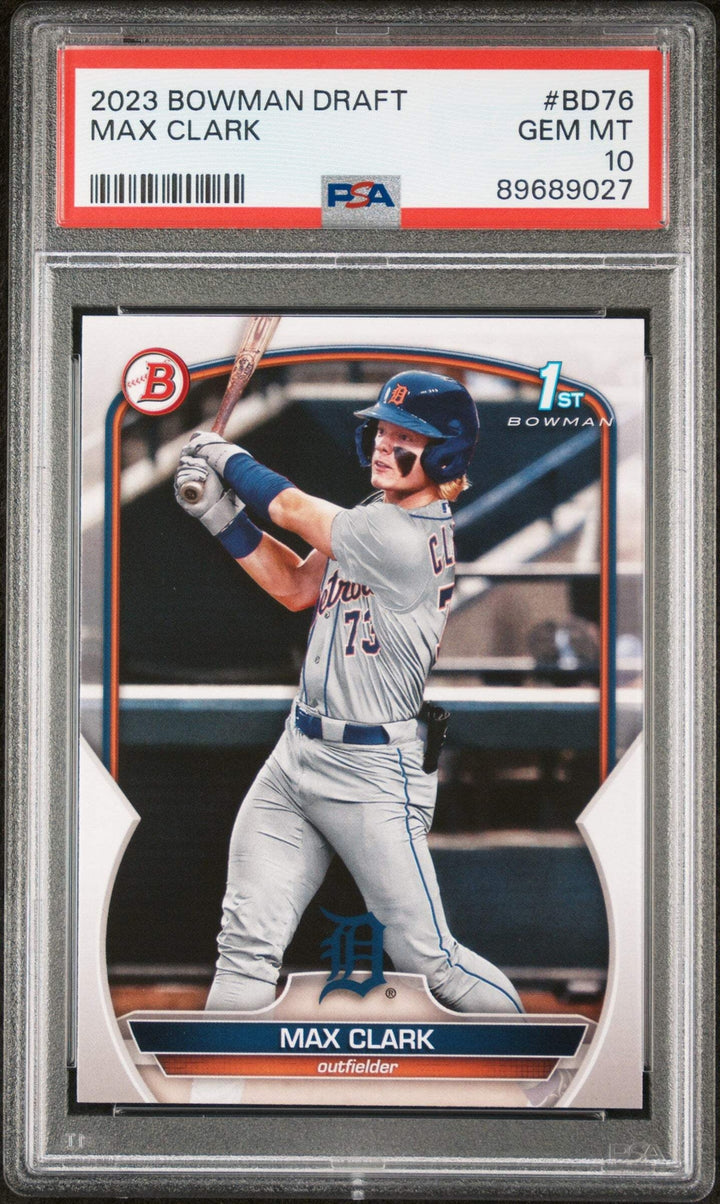 Graded 2023 Topps Bowman Draft Max Clark #BD76 Rookie RC Baseball Card PSA 10