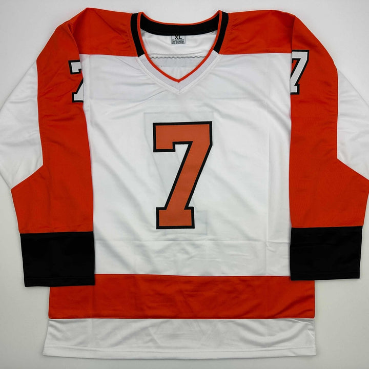 Autographed/Signed Bill Barber Philadelphia White Jersey Beckett BAS COA