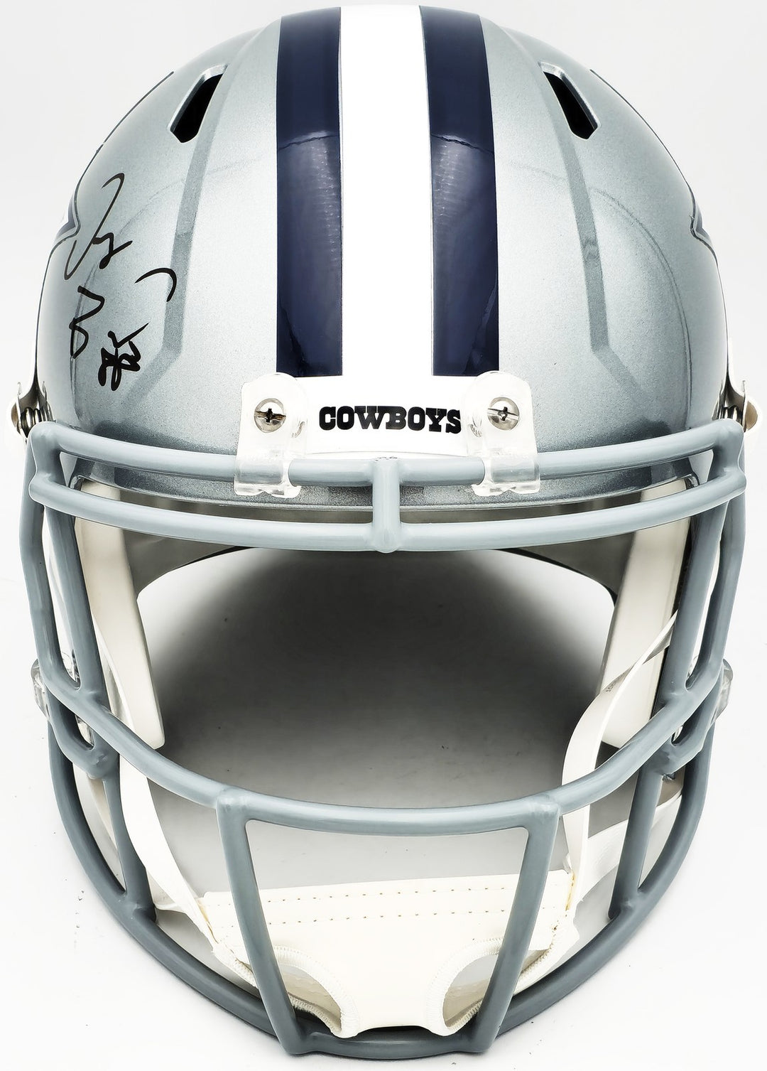 Dez Bryant Signed Cowboys Silver Full Size Speed Replica Helmet Beckett Witness