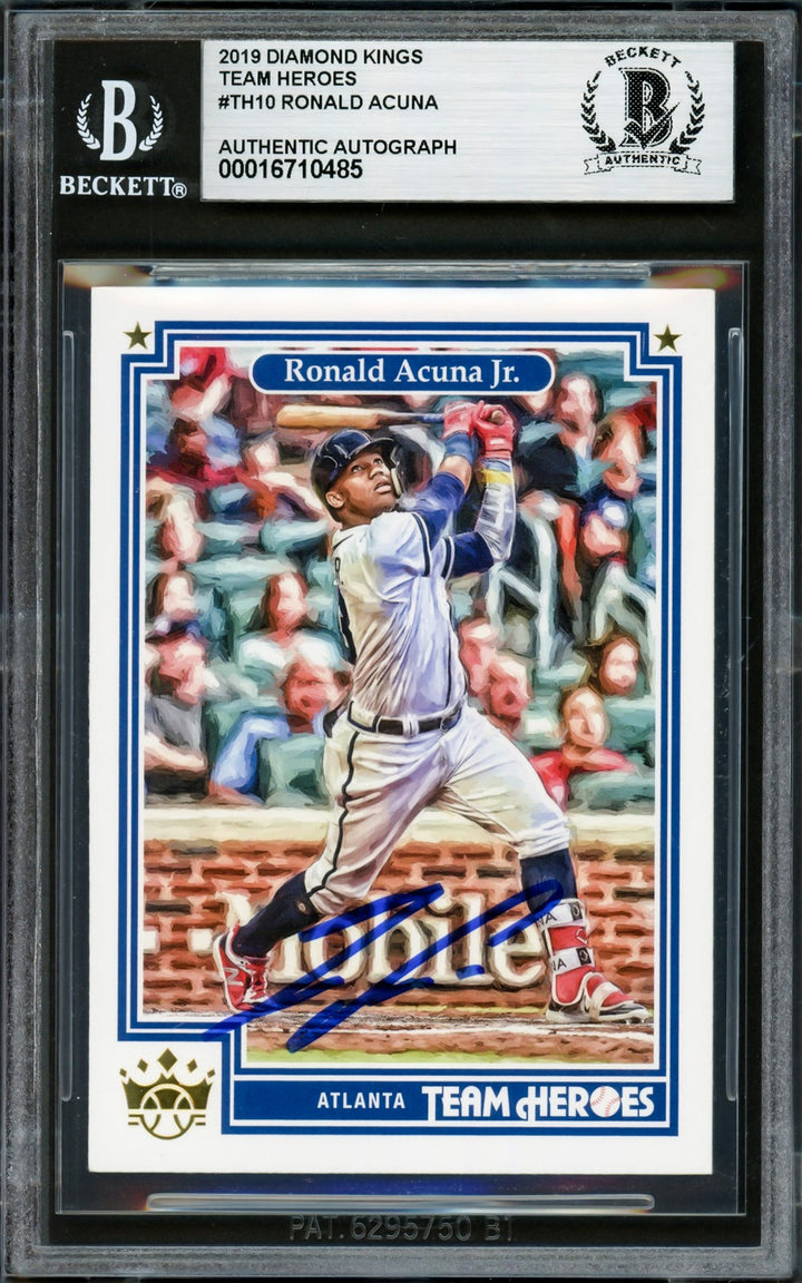 Ronald Acuna Jr. Auto 2019 Panini Diamond Kings Heroes Card TH10 Braves Beckett