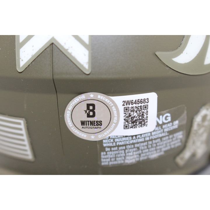 Shannon Sharpe Autographed Denver Broncos 22 STS Mini Helmet Beckett WIT 50810