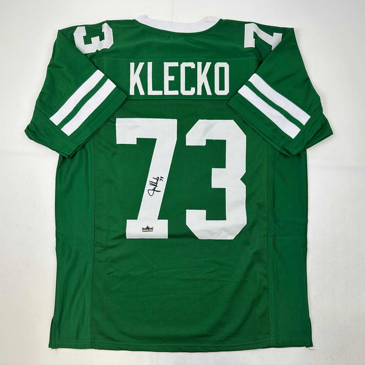 Facsimile Autographed Joe Klecko New York Green Reprint Jersey Size Men's XL
